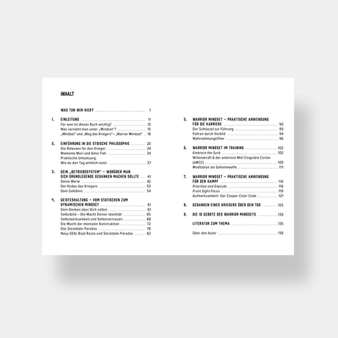 SPARTANAT Black Book 17 – Die Innere Kraft – Warrior Mindset Inhaltsverzeichnis