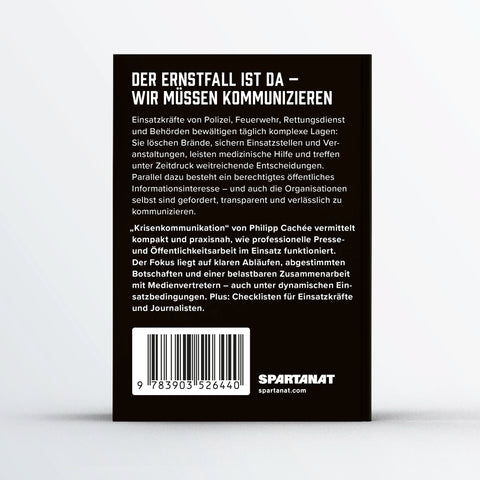 Black Book 20 Krisenkommunikation – Pressearbeit in Einsatzlagen. Herausforderung mit Verantwortung, von Philipp Cachée, Rückseite