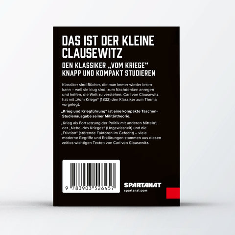 SPARTANAT Red Book 15 Krieg und Kriegführung von Carl von Clausewitz, Rückseite Umschlag