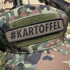 SPARTANAT-Patch mit dem Text Kartoffel,  mit Klett und den Farben Schwarz und RAL7013