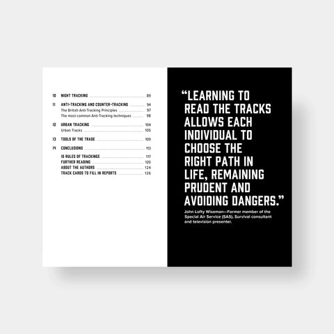 SPARTANAT Black Book 5, The Way Of Tracking – A Manual for the Modern Scout, by Kyt Lyn Walken, Content 