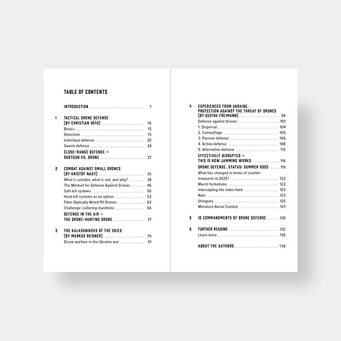 SPARTANAT Black Books english 4 Defense Against Drones Table of Contents