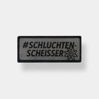 SPARTANAT Patch mit dem Text Schluchtenscheisser mit Klett, in den Farben Schwarz und RAL7013