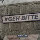 SPARTANAT Patch Geh bitte, mit Klett, in Schwarz und RAL7013